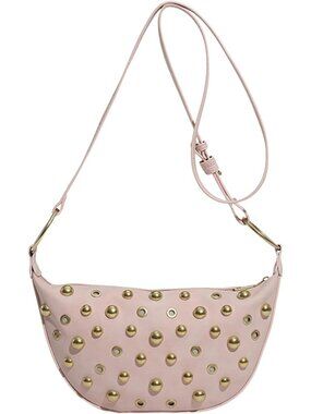 Studded Purse Trendy Studded Handbag Hobo Crescent Bags Y2K Shoulder Bag Suede P